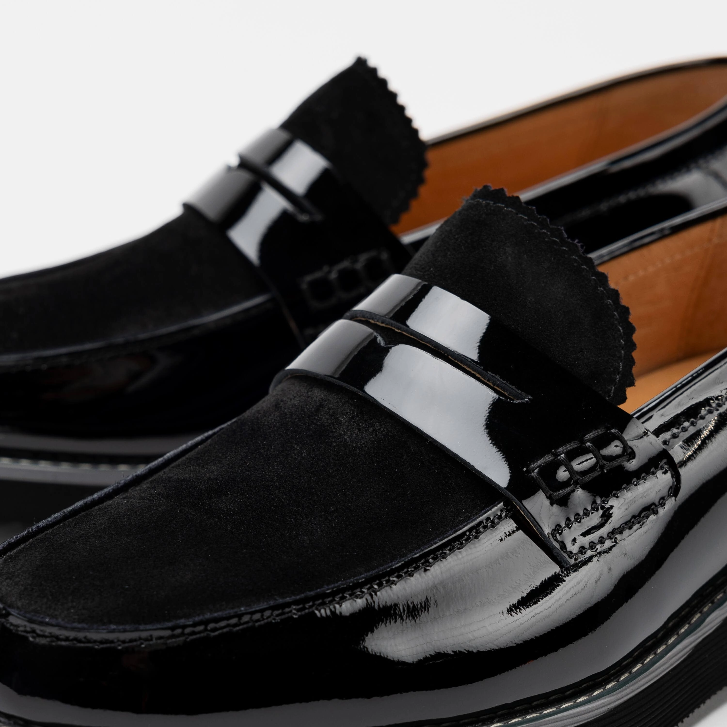 Abe Black Patent Leather Penny Loafers Casual Appeal