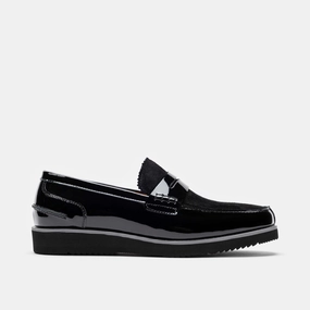 Abe Black Patent Leather Penny Loafers Full-Grain Leather