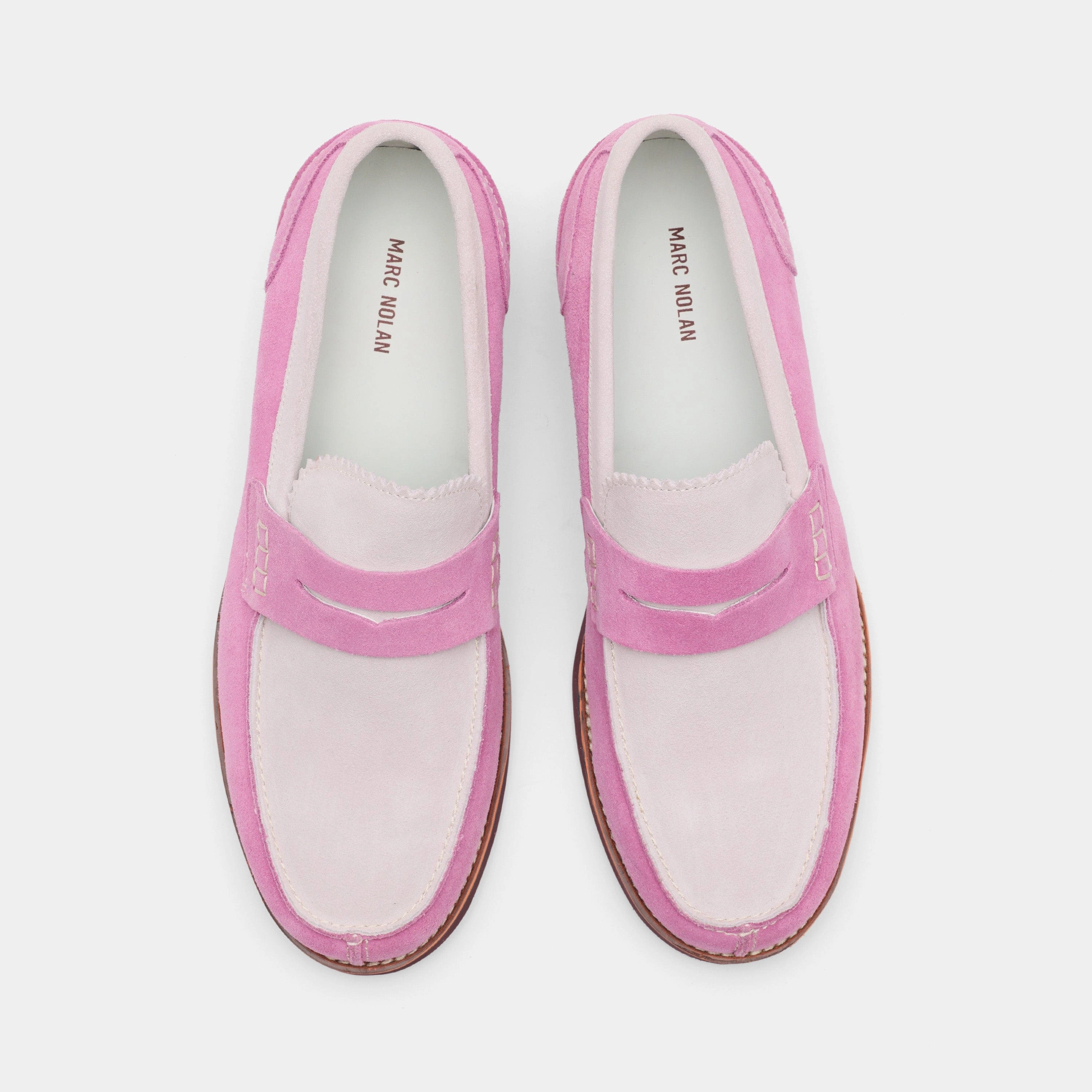 Abe Dusty Rose Suede Penny Loafers Travel Friendly