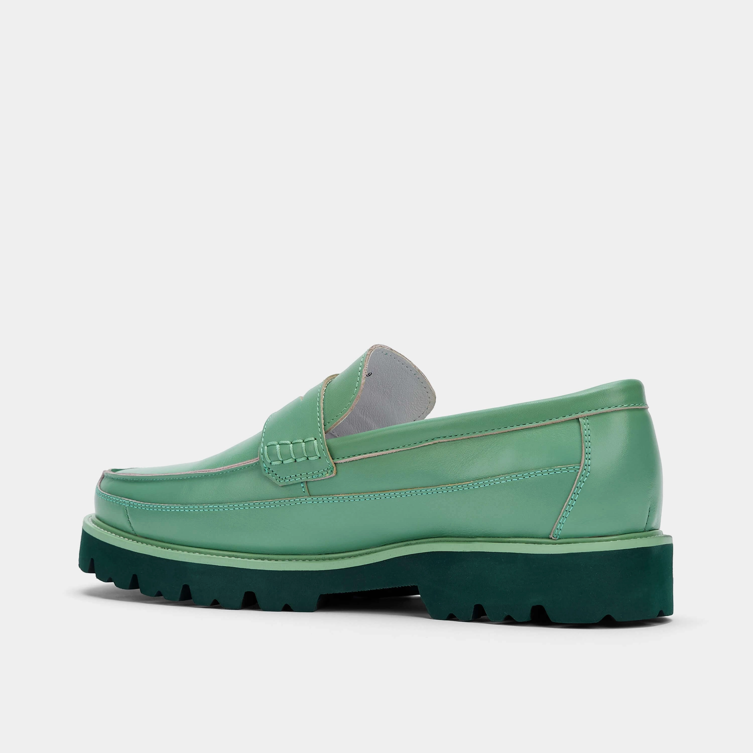 Adler Green Ombr?? Leather Penny Loafers All-Purpose Comfort