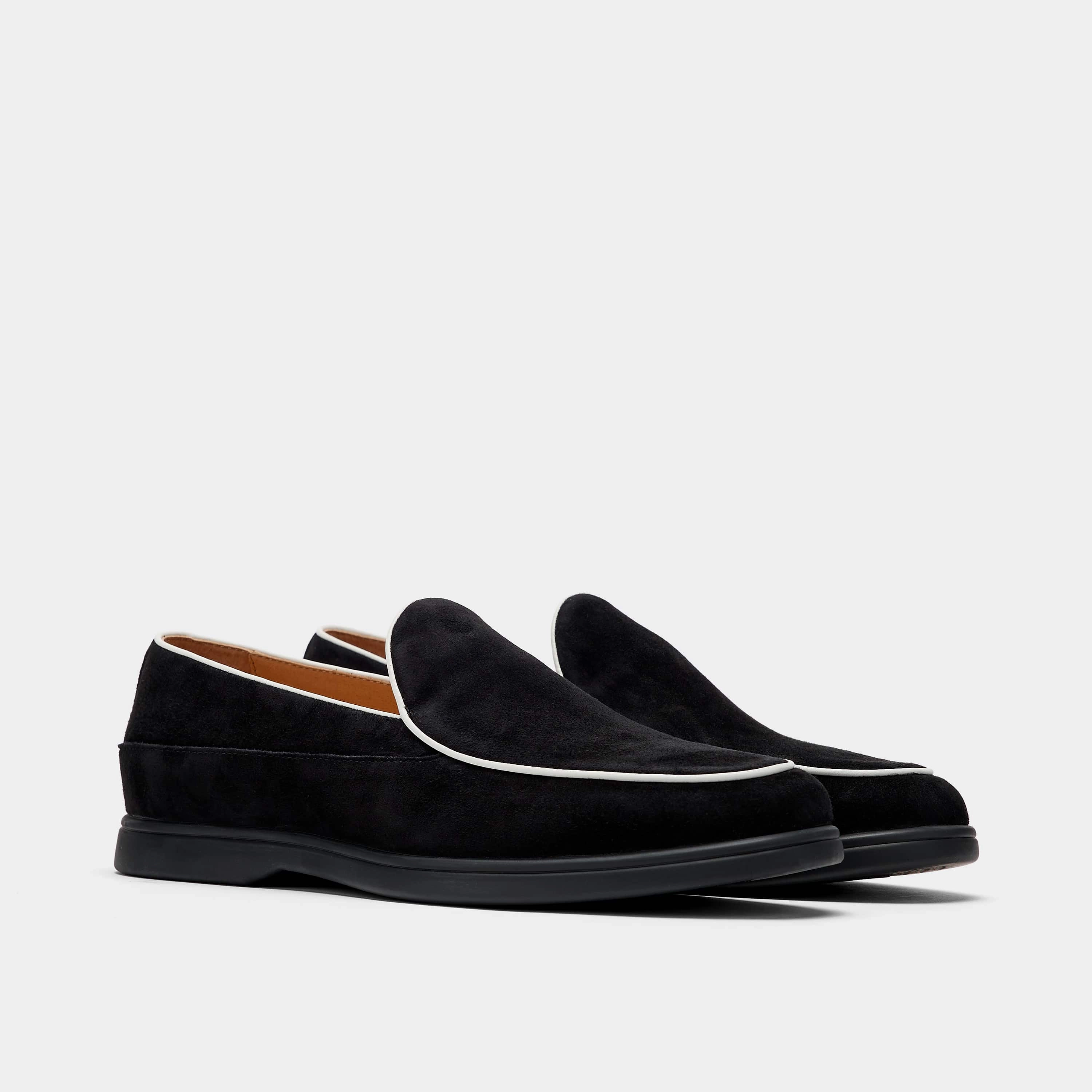 Alessandro Black Suede Venetian Loafers Premium Build