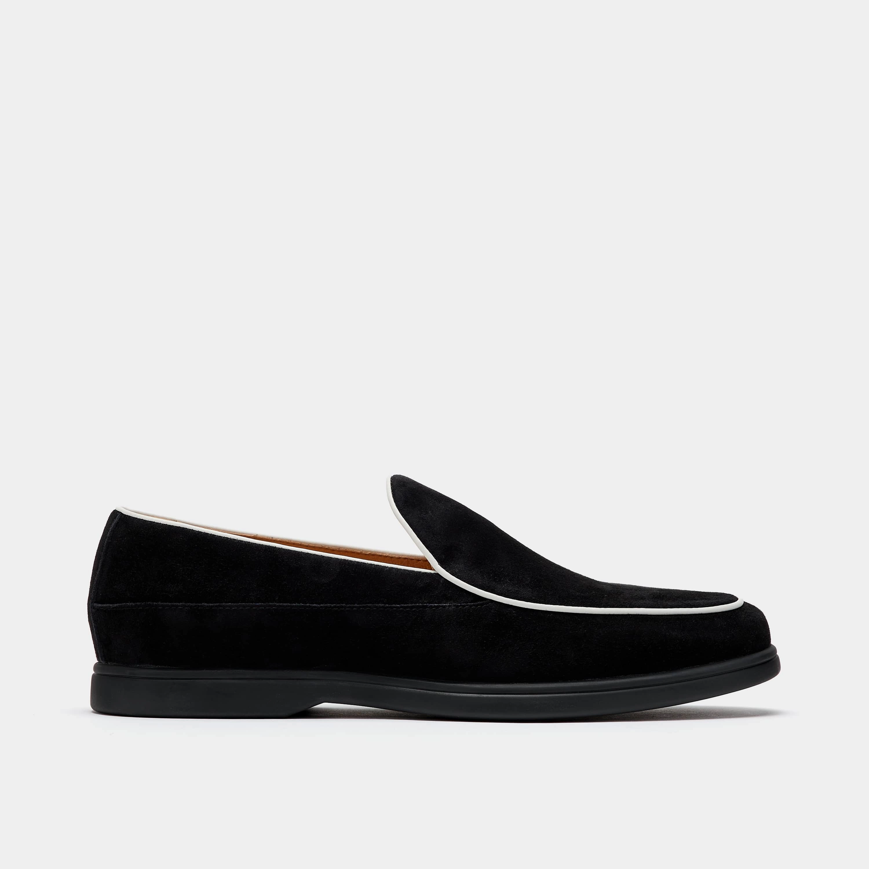 Knit Upper Alessandro Black Suede Venetian Loafers