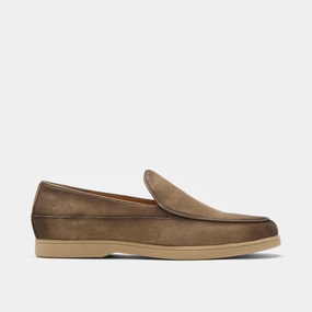 Alessandro Tan Suede Venetian Loafers Cool Path Easy Care