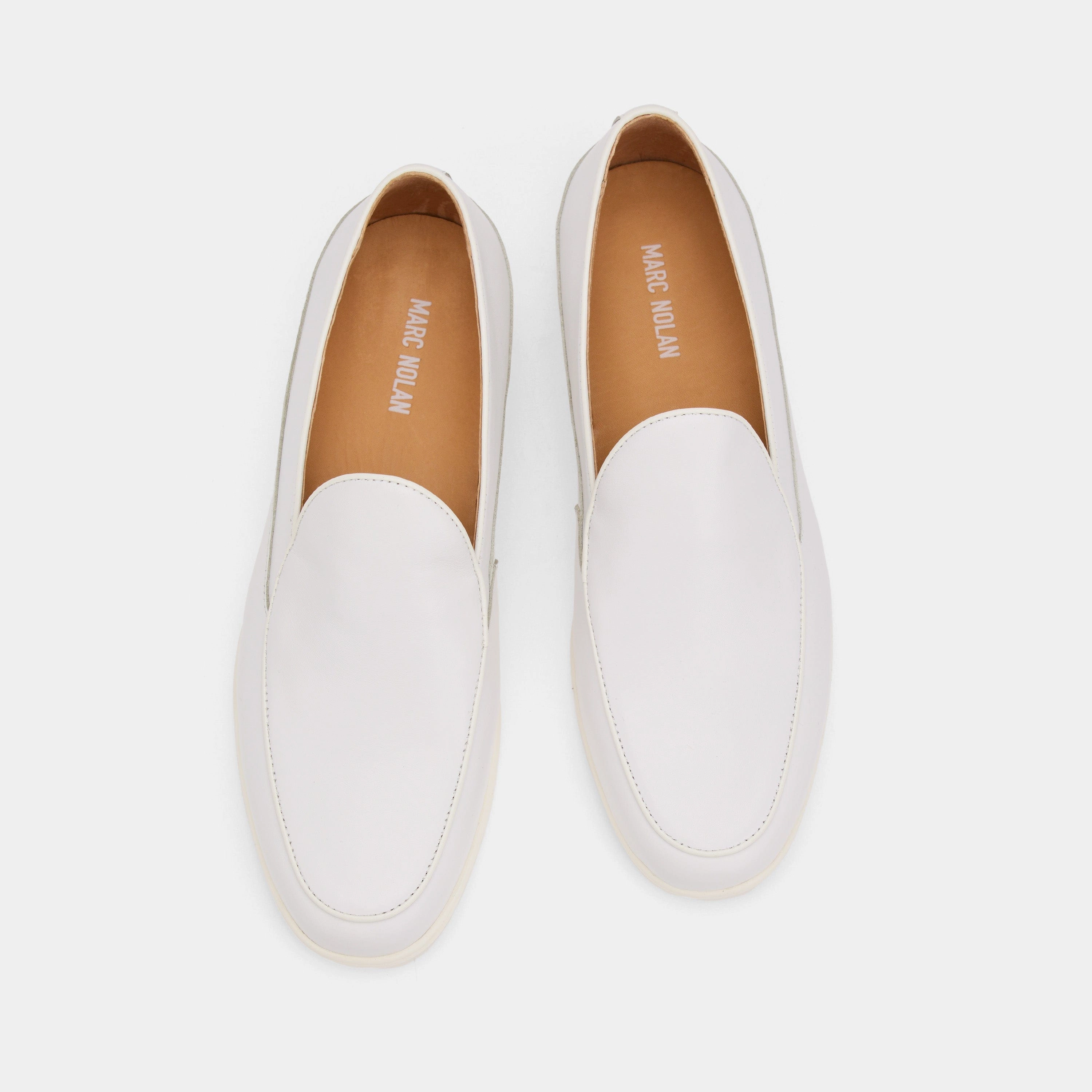 Alessandro White Leather Venetian Loafers Lightweight Sole