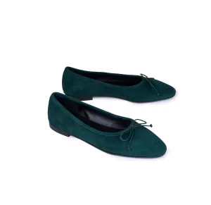 Como - Forest Green Suede Roomy Toe Box Design
