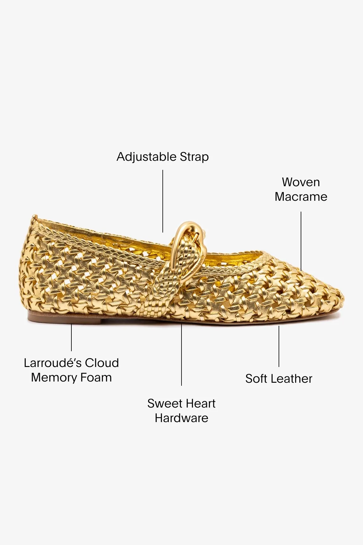 All-Purpose Verona New Macrame In Gold Metallic Leather