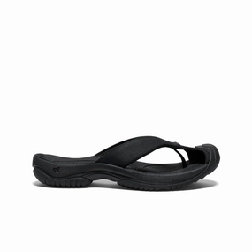 Men's Waimea Leather Flip-Flop  |  Black/Black Jogging Gear Cushioned Support