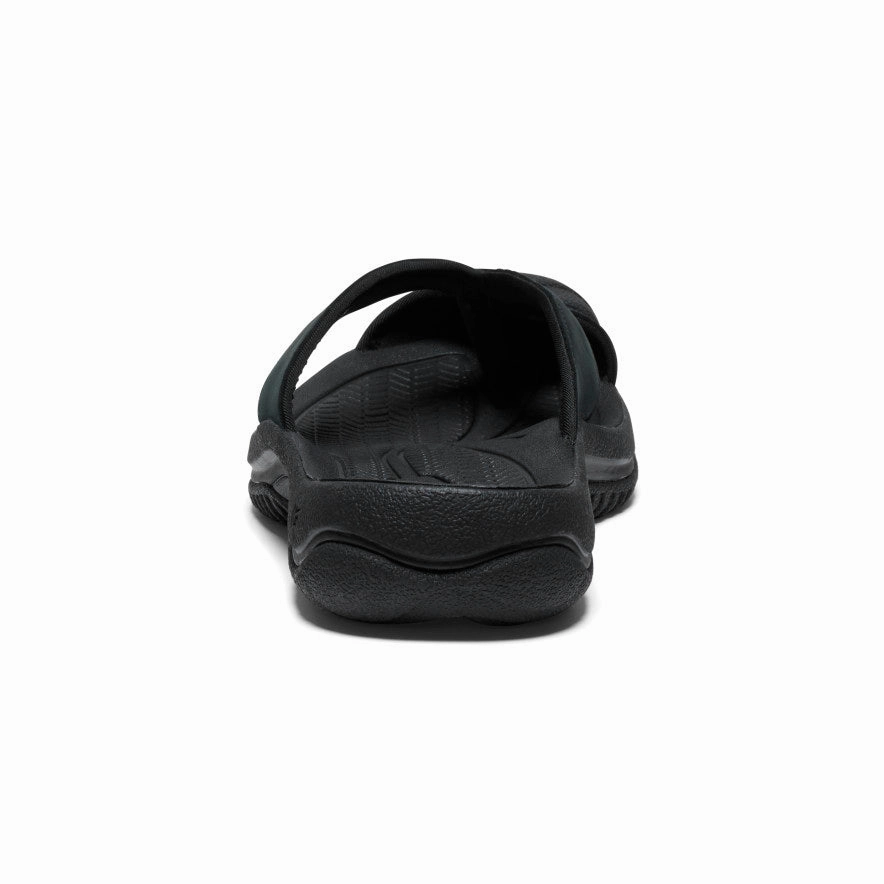 All Day Men's Waimea Leather Flip-Flop  |  Black/Black