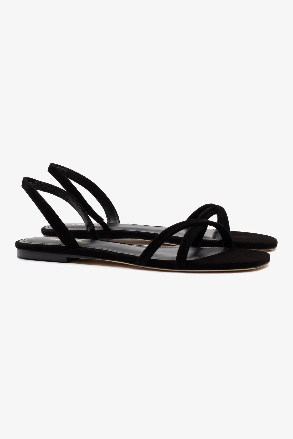 Annie Flat In Black Suede Comfy Step