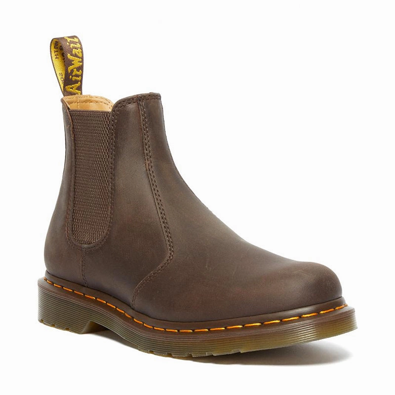 anti dust Men's 2976 Yellow Stitch Dark Brown Crazy Horse