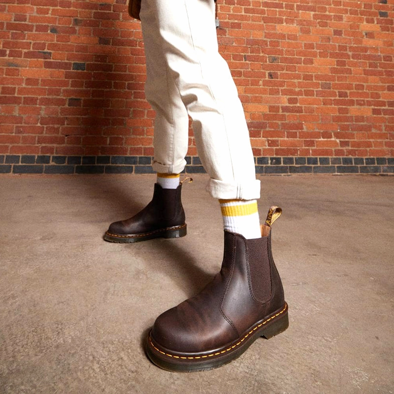 anti dust Men's 2976 Yellow Stitch Dark Brown Crazy Horse