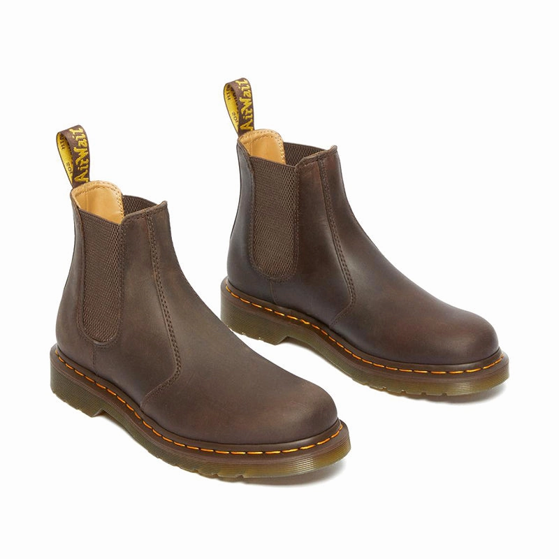 anti dust Men's 2976 Yellow Stitch Dark Brown Crazy Horse