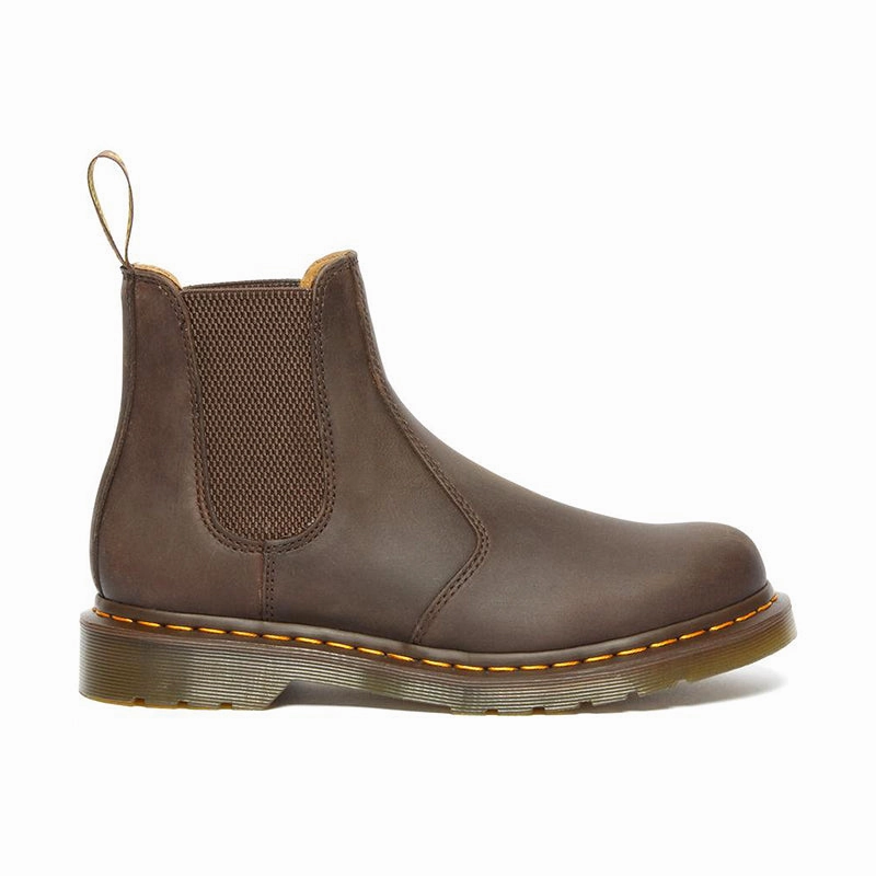 anti dust Men's 2976 Yellow Stitch Dark Brown Crazy Horse