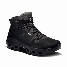 Men's Cloudrock Mid Waterproof Black/Black Sleek Finish Rubber Sole