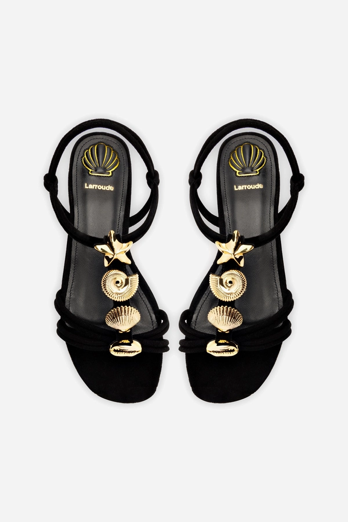 Anti-Fatigue Shelly Flat Sandal In Black Suede