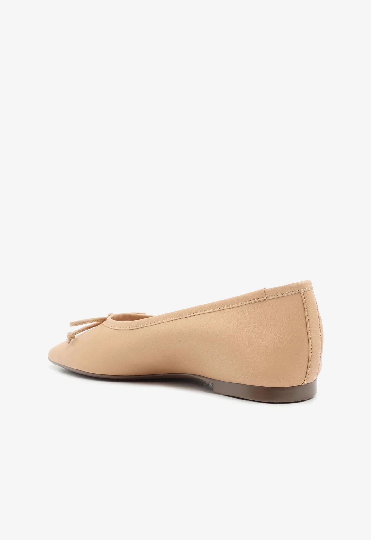 Arissa Beige Leather Ballet Flat Effortless Style