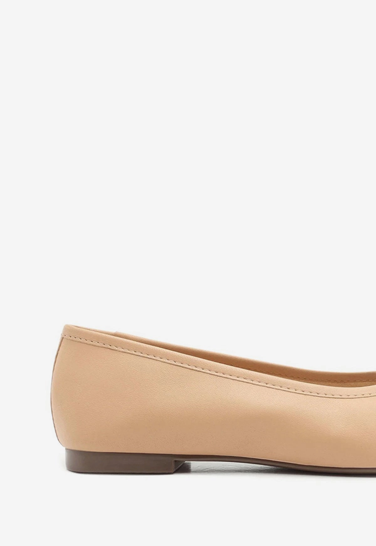 Arissa Beige Leather Ballet Flat Effortless Style