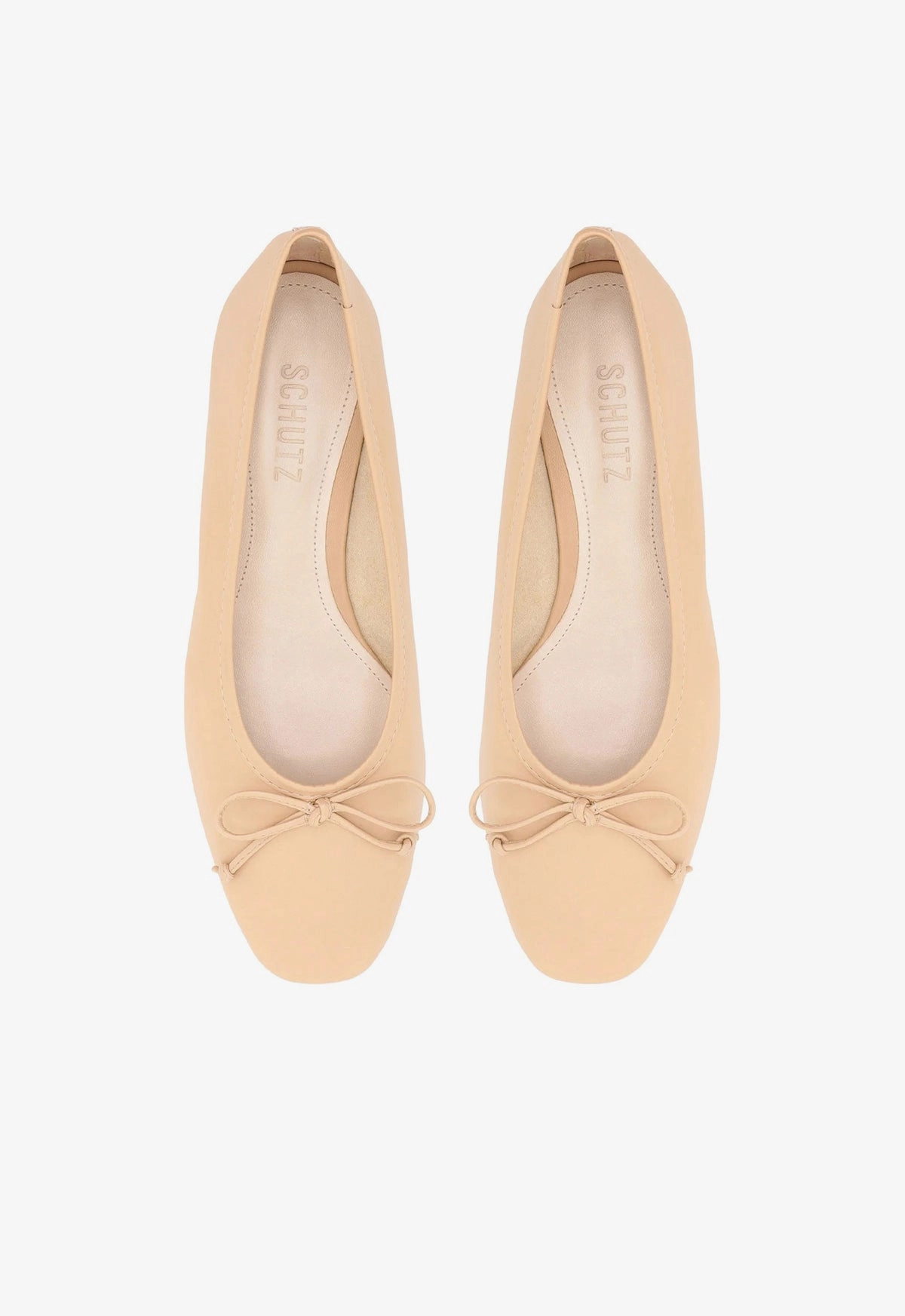 Arissa Beige Leather Ballet Flat Effortless Style