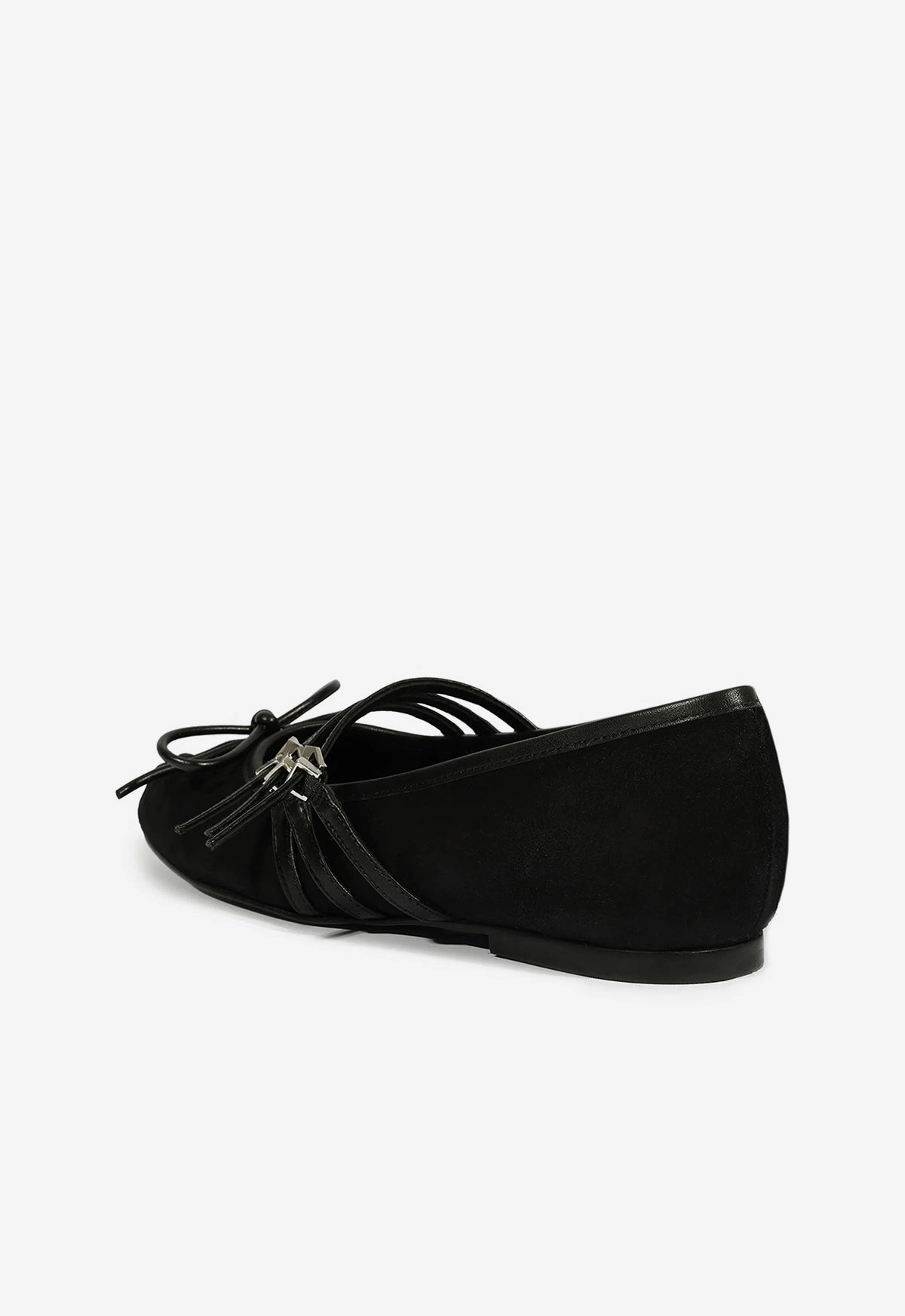 Arissa Black Suede Ballet Flat Stylish Footwear