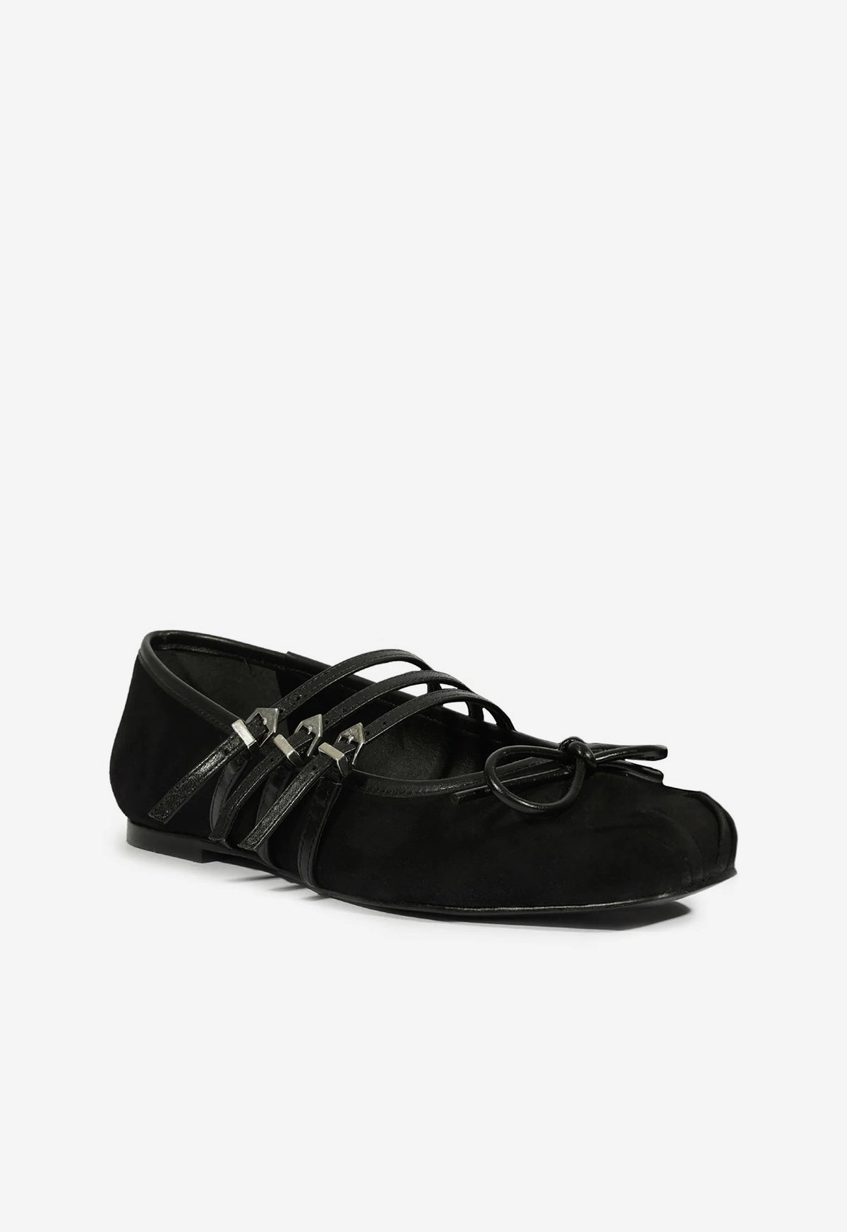 Arissa Black Suede Ballet Flat Stylish Footwear
