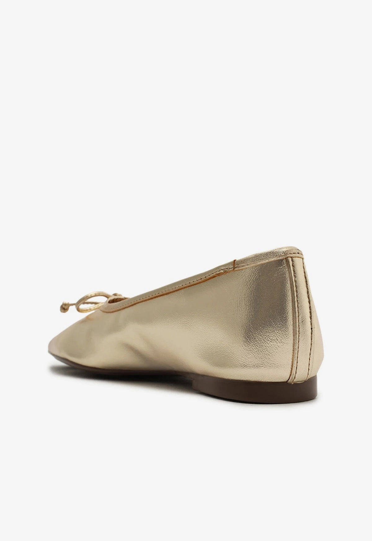 Arissa Gold Leather Ballet Flat Chic Minimalist