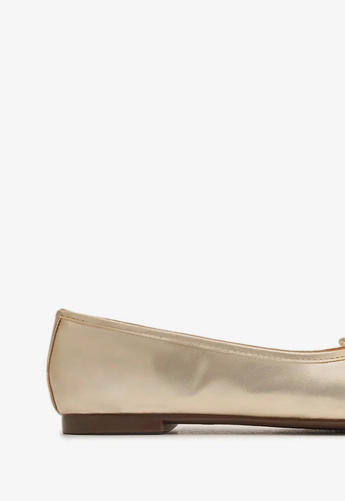 Arissa Gold Leather Ballet Flat Chic Minimalist