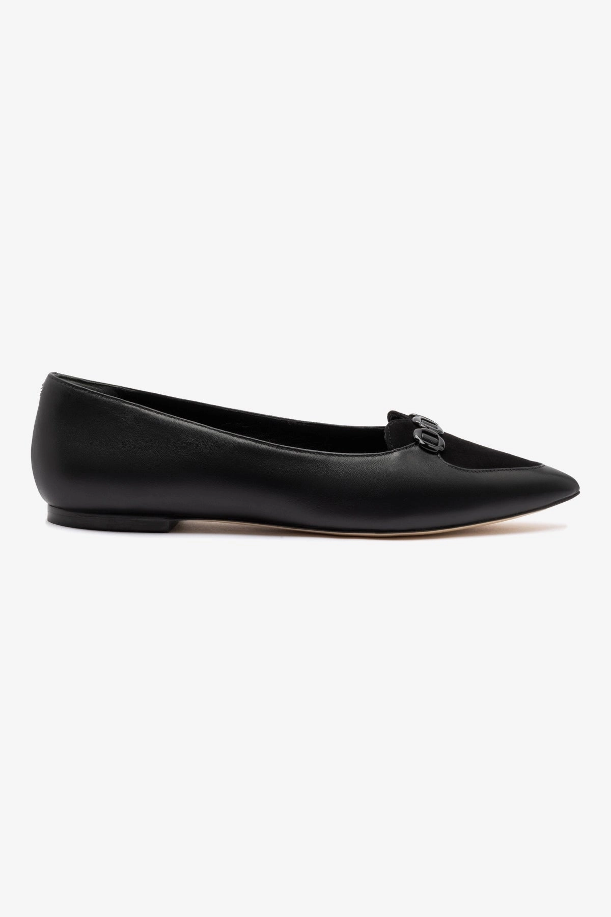 Audrey Flat In Black Leather Light Step Design