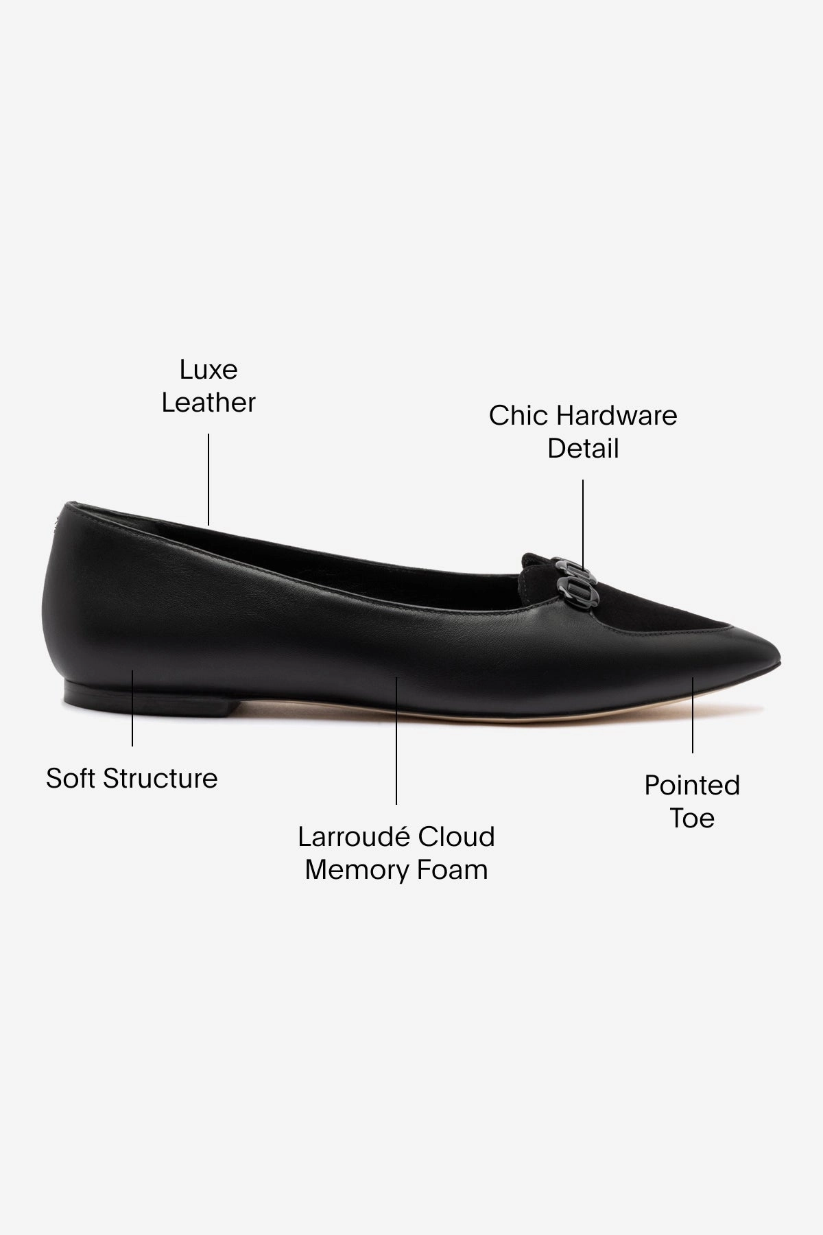 Audrey Flat In Black Leather Trendy Look