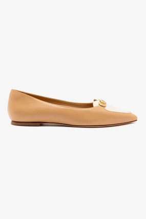 Audrey Flat In Tan Leather Cozy Comfort Trendy Style