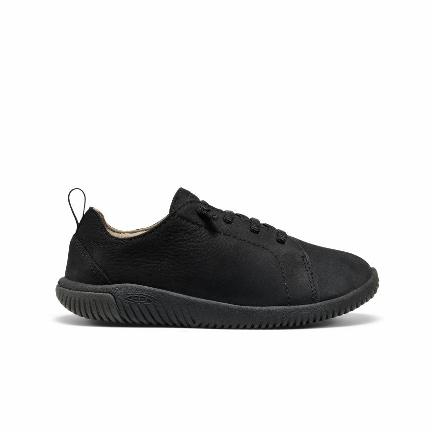 Big Kids' KNX Leather Sneaker  |  Triple Black Trend Forward