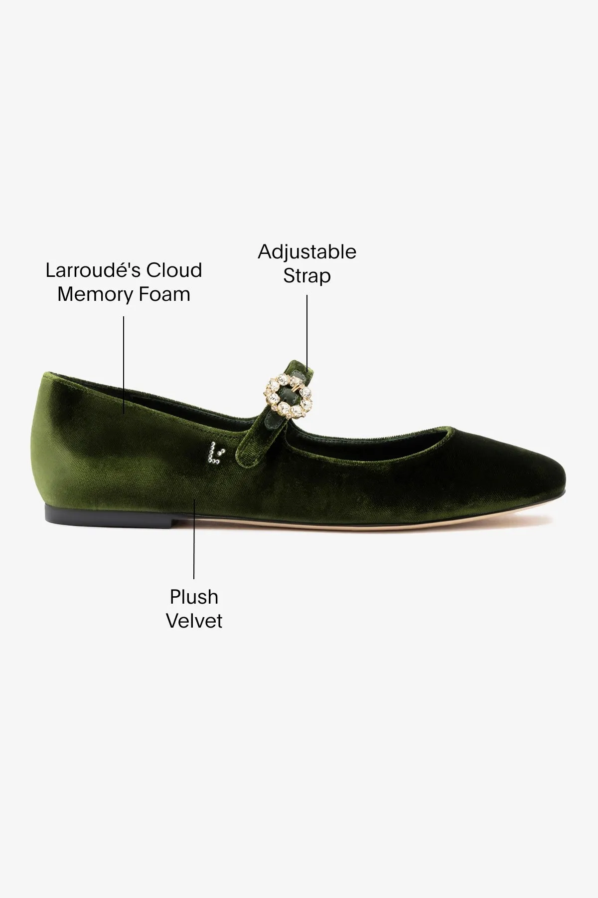 Blair Ballet Flat In Bosco Velvet Travel Friendly