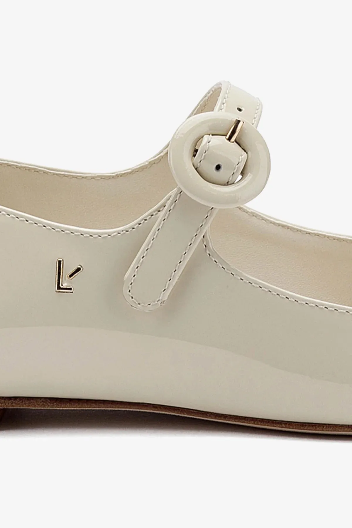 Blair Ballet Flat In Ivory Patent Leather Everyday Luxury