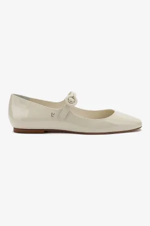 Moisture Wicking Fabric Relaxed Comfort Blair Ballet Flat In Ivory Patent Leather