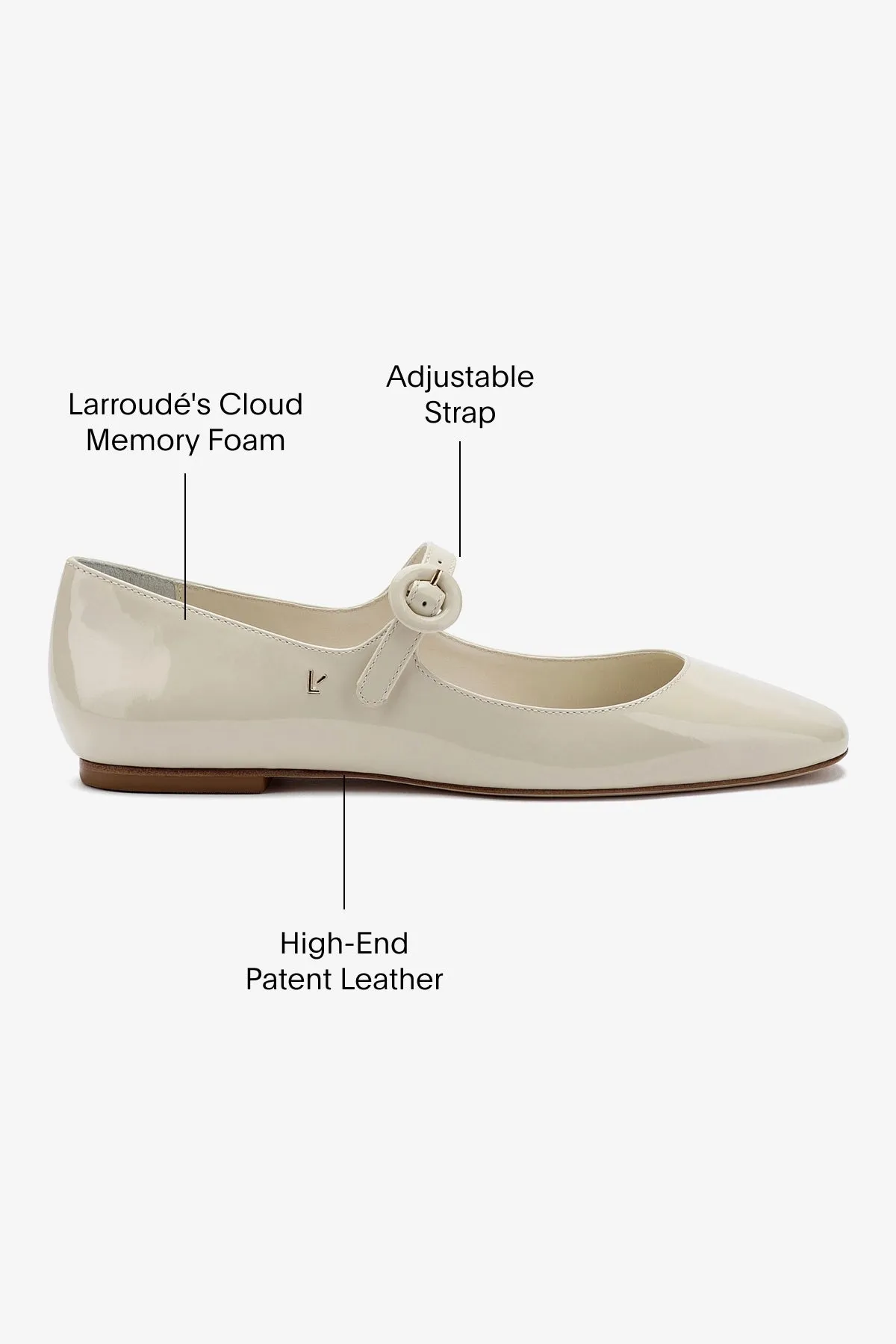 Blair Ballet Flat In Ivory Patent Leather Everyday Luxury