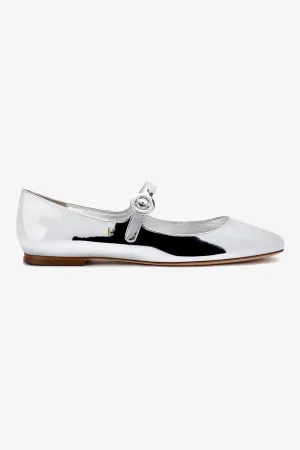 Cozy Design Blair Ballet Flat In Silver Specchio