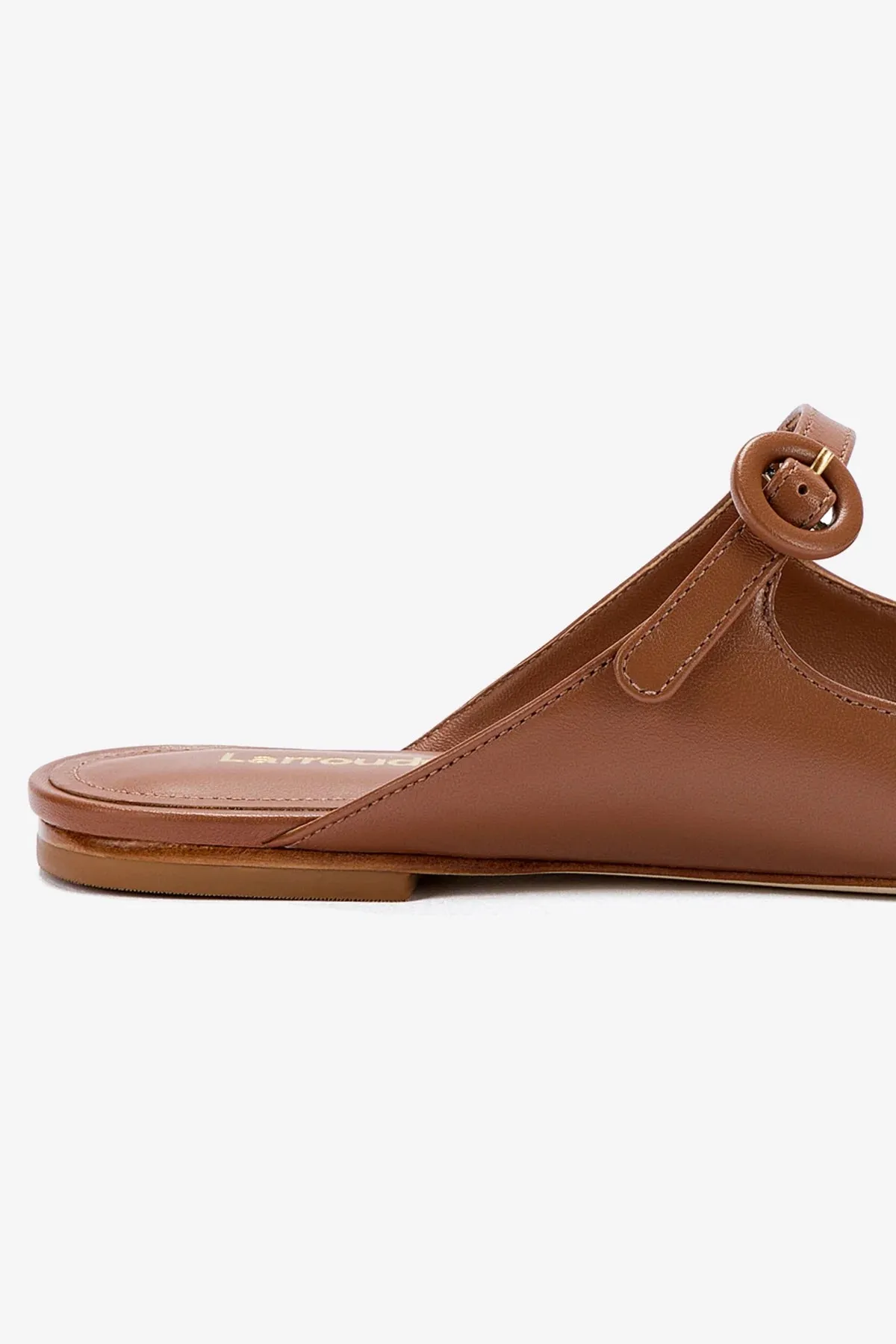 Blair Flat Mule In Caramel Leather Stylish Walk