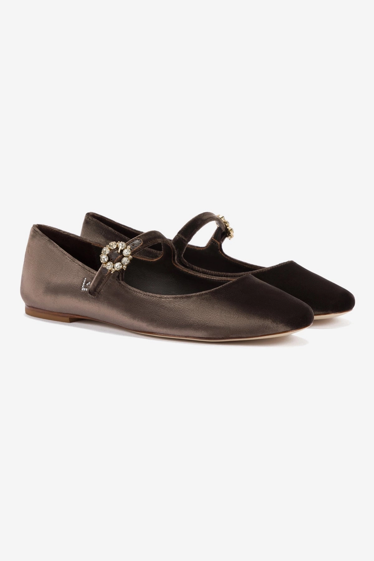 Blair Ballet Flat In Expresso Velvet Smooth Fit