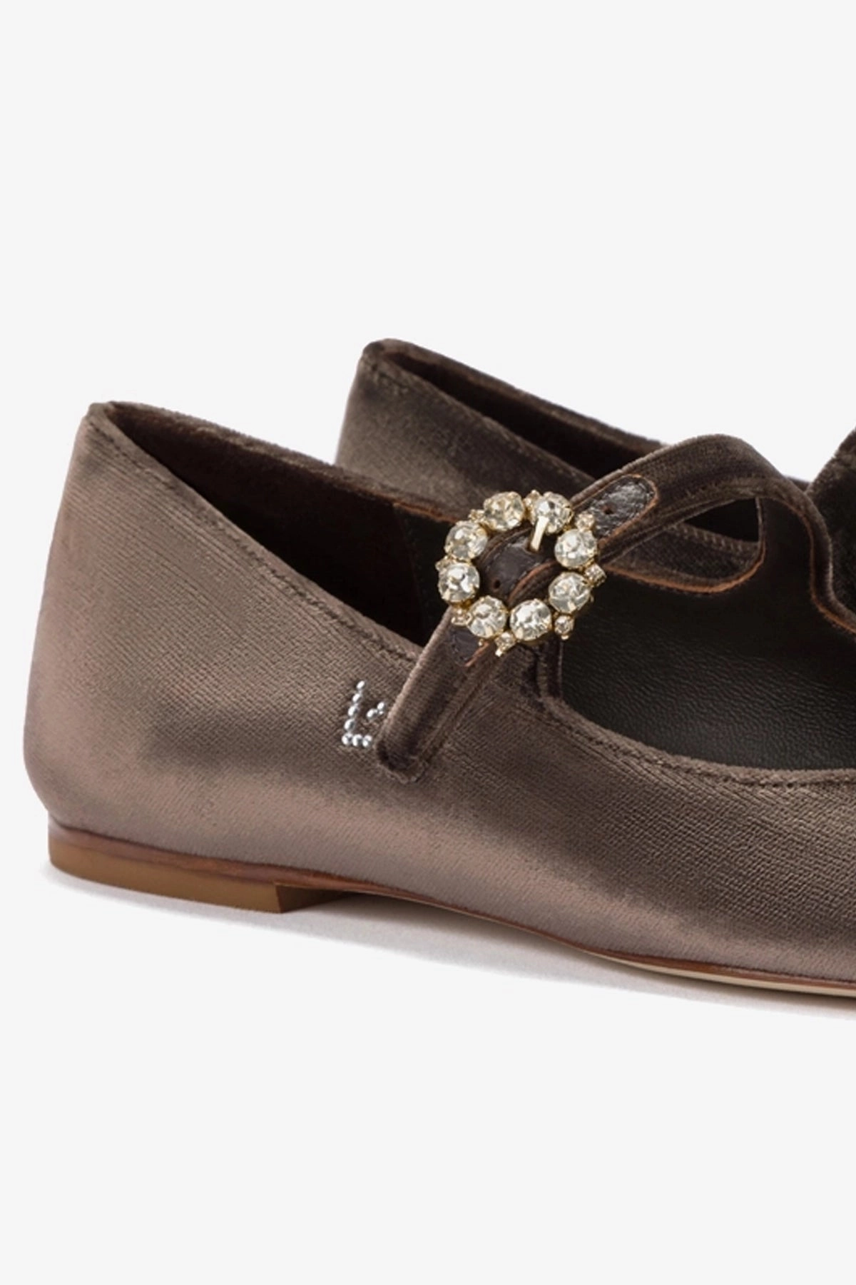 Blair Ballet Flat In Expresso Velvet Smooth Fit