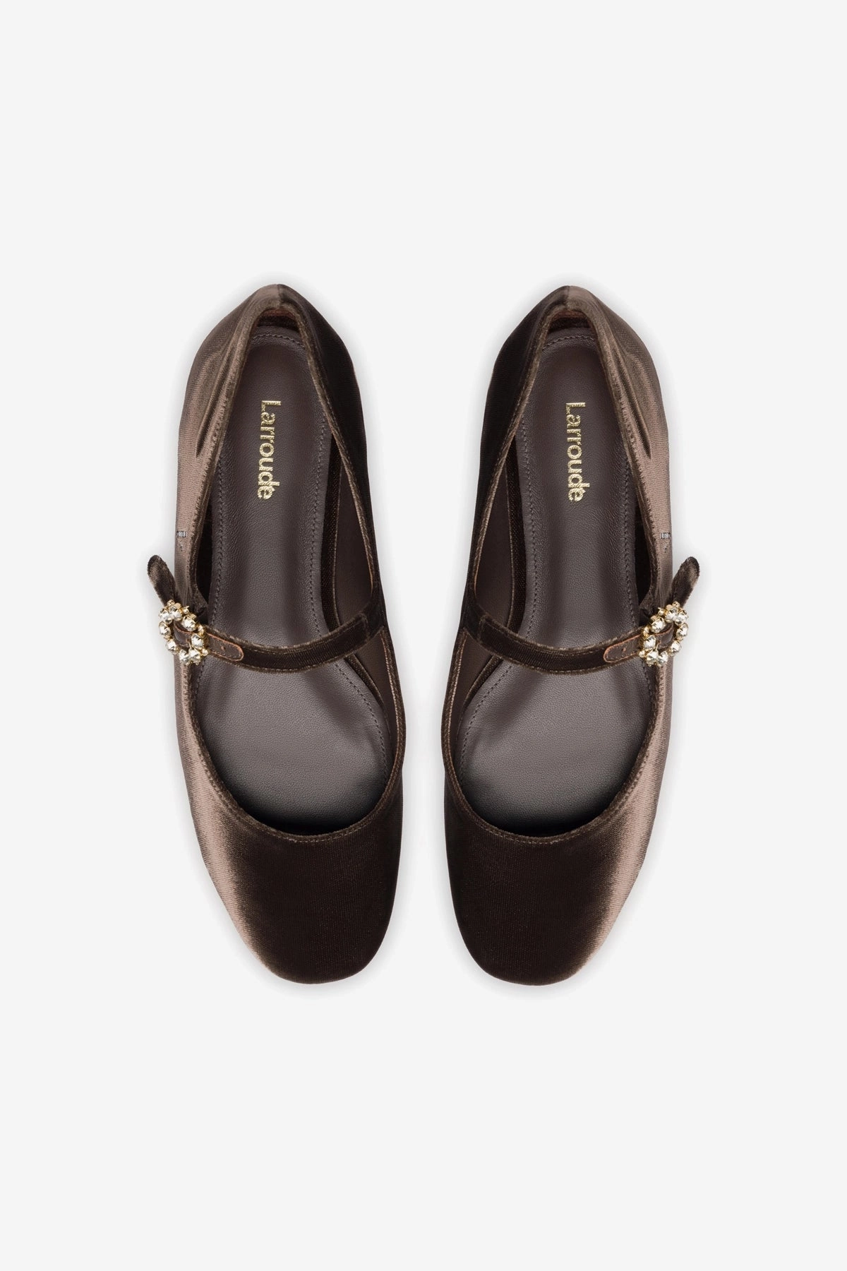 Blair Ballet Flat In Expresso Velvet Smooth Fit