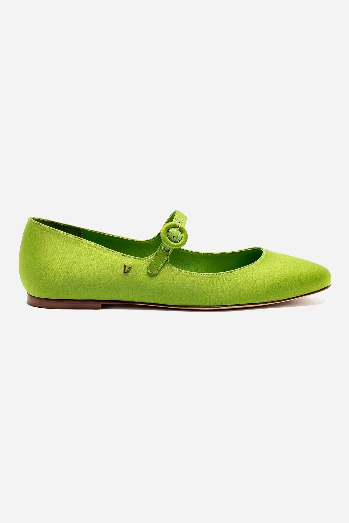 Easy Wear Footwear Breathable Shoe Design Blair Ballet Flat In Kiwi Satin