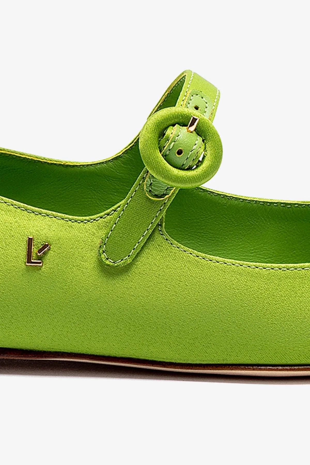 Blair Ballet Flat In Kiwi Satin Trend Comfort