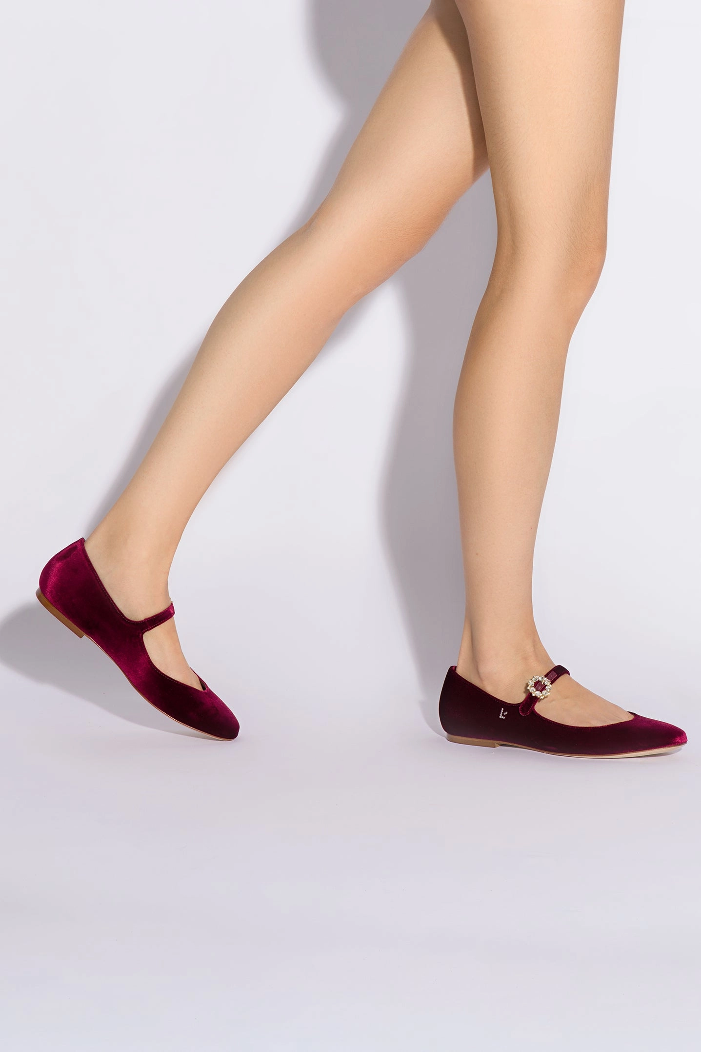 Blair Ballet Flat In Wine Velvet Slip Resistant