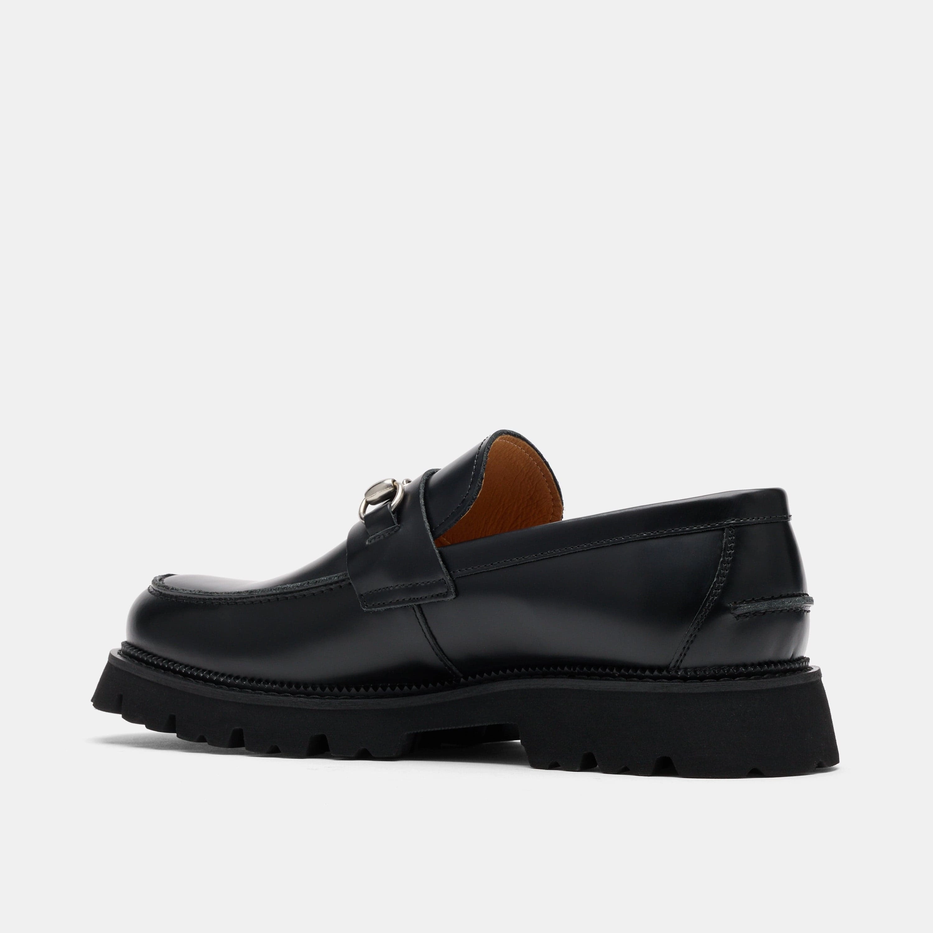 Blake Black Leather Lug Bit Loafers Slip Resistant