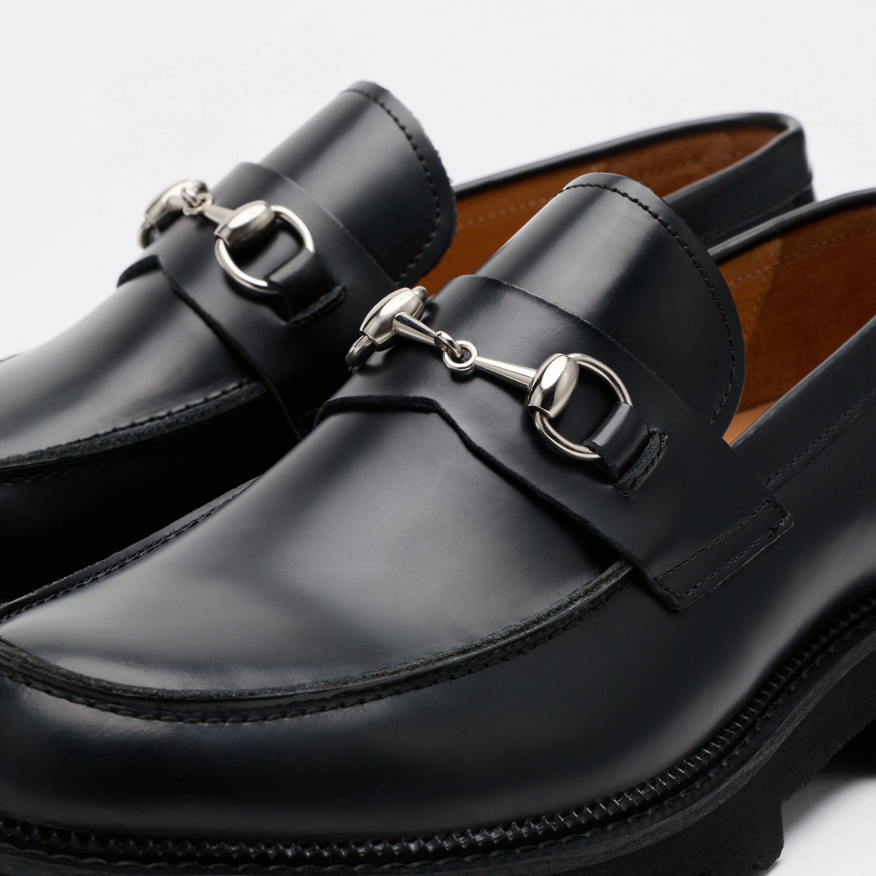 Blake Black Leather Lug Bit Loafers Slip Resistant