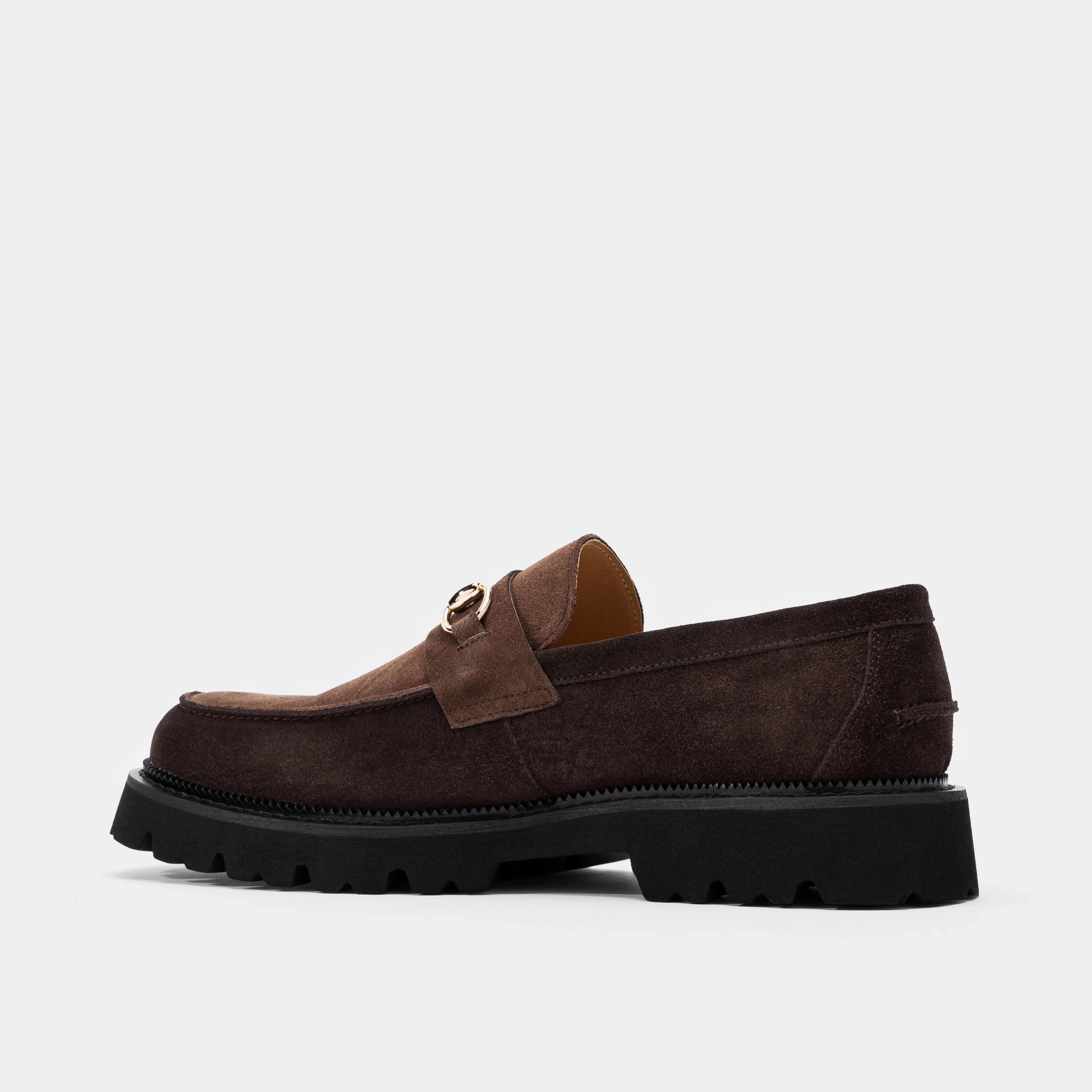 Blake Triple Brown Suede Lug Bit Loafers Contemporary Style