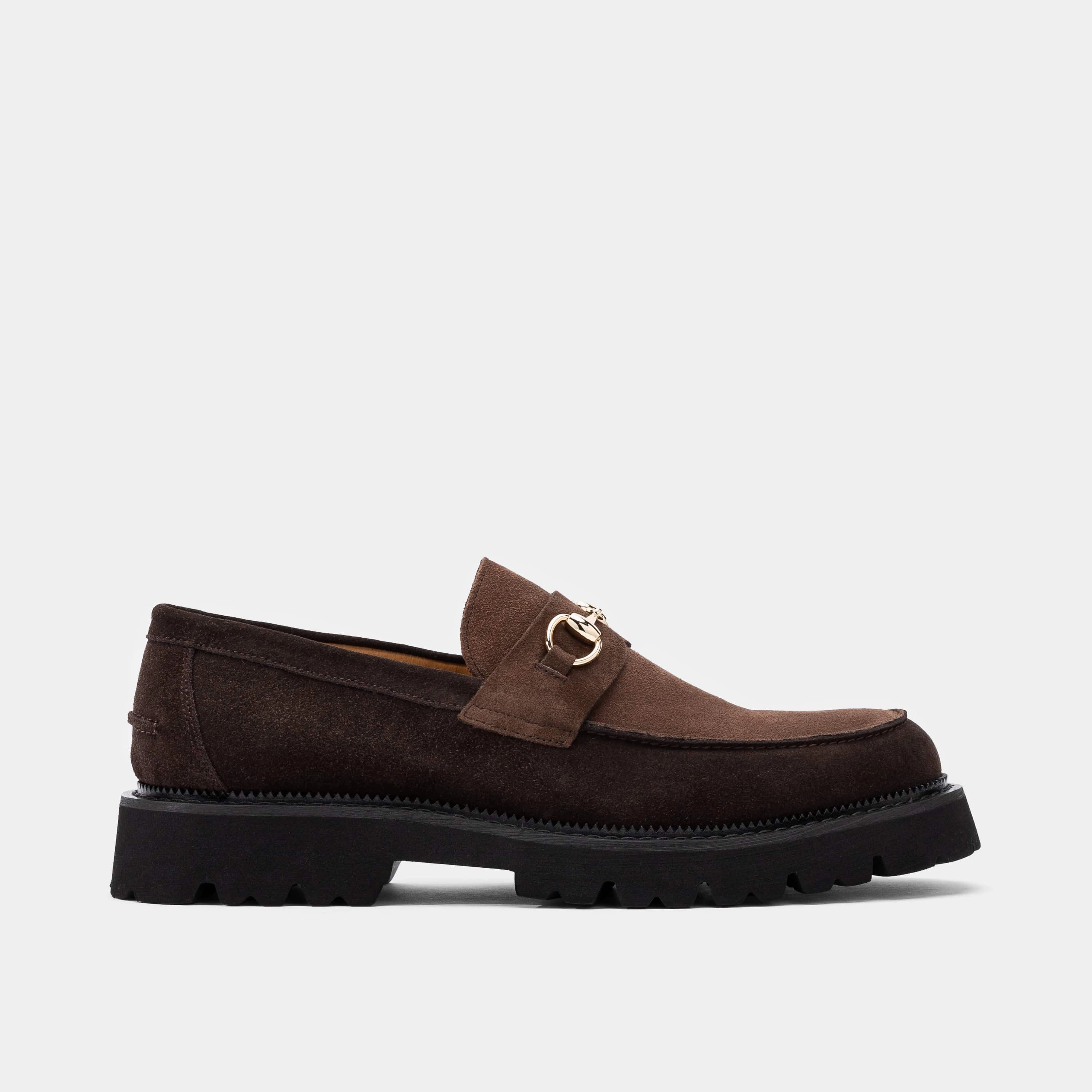 Doctor Approved Easy Care Blake Triple Brown Suede Lug Bit Loafers
