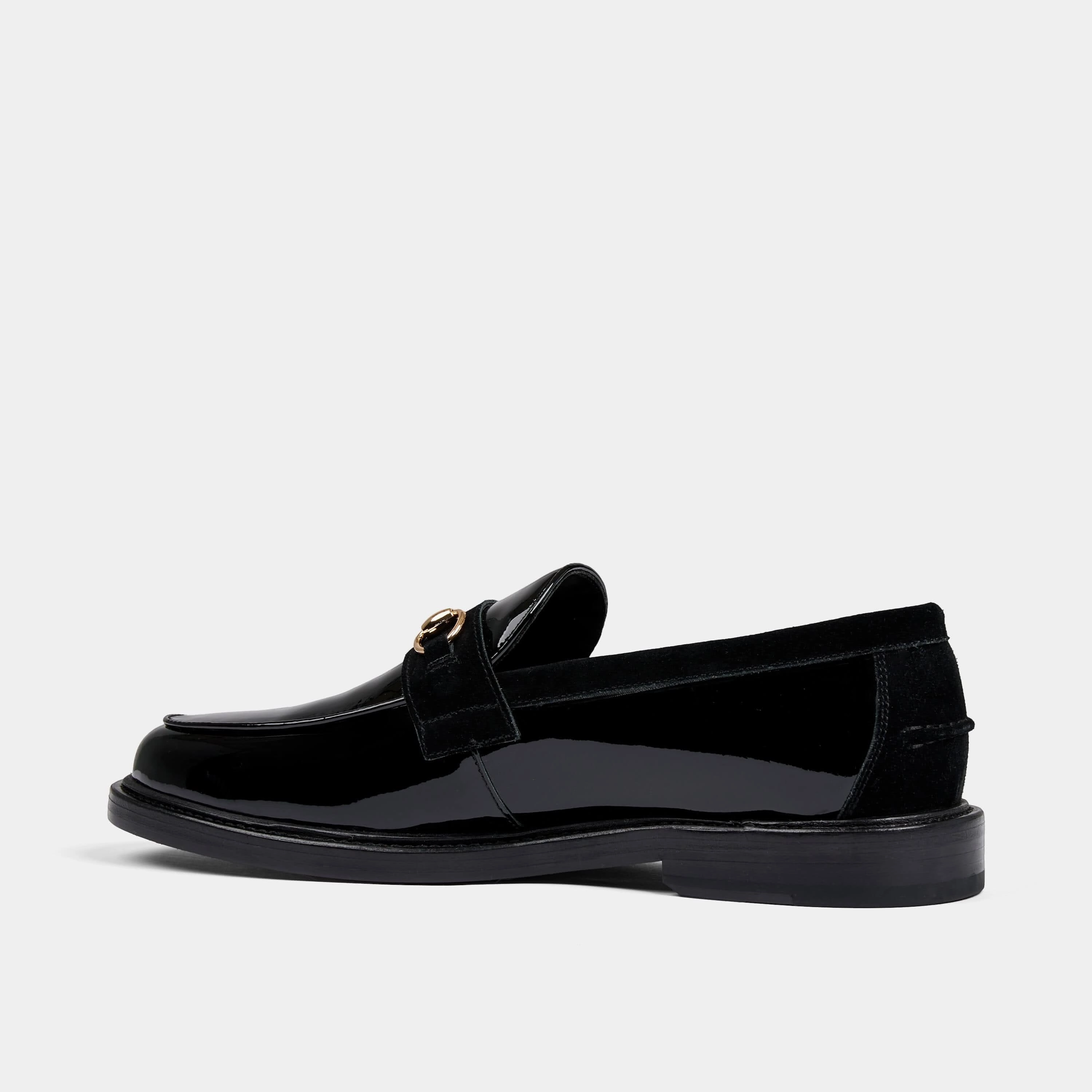 Boardwalk Black Patent Leather Horse-Bit Loafers All-terrain
