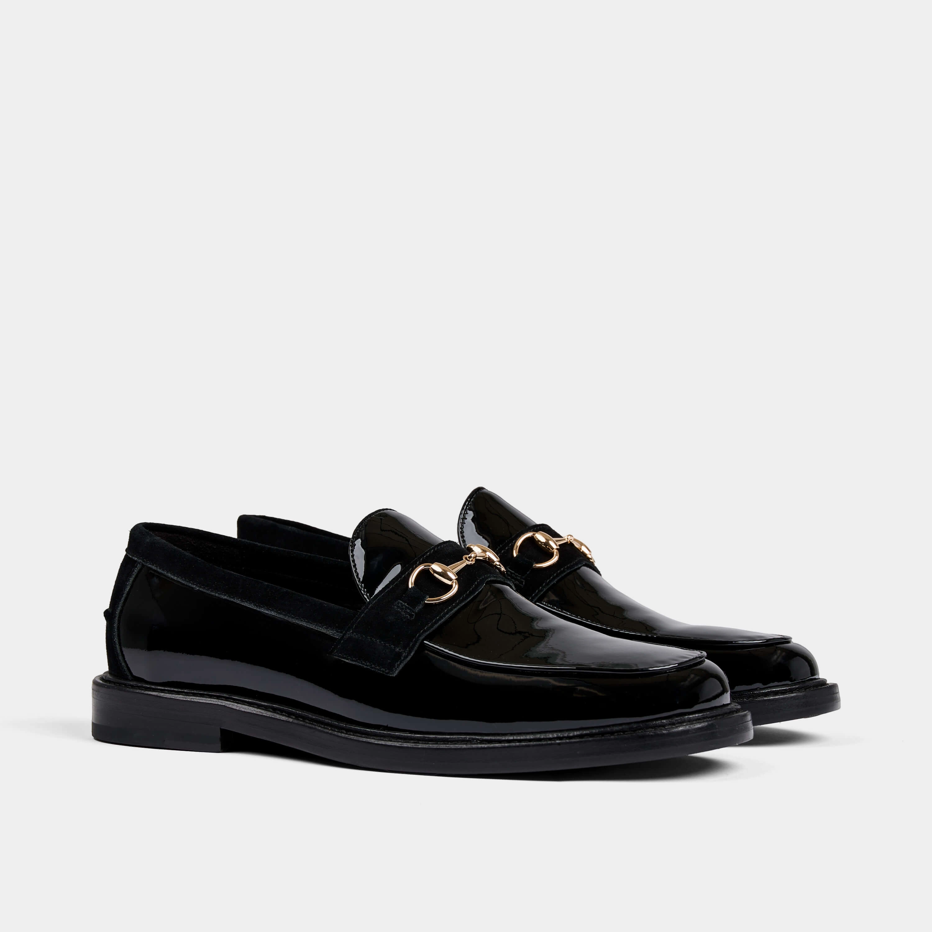 Boardwalk Black Patent Leather Horse-Bit Loafers All-terrain