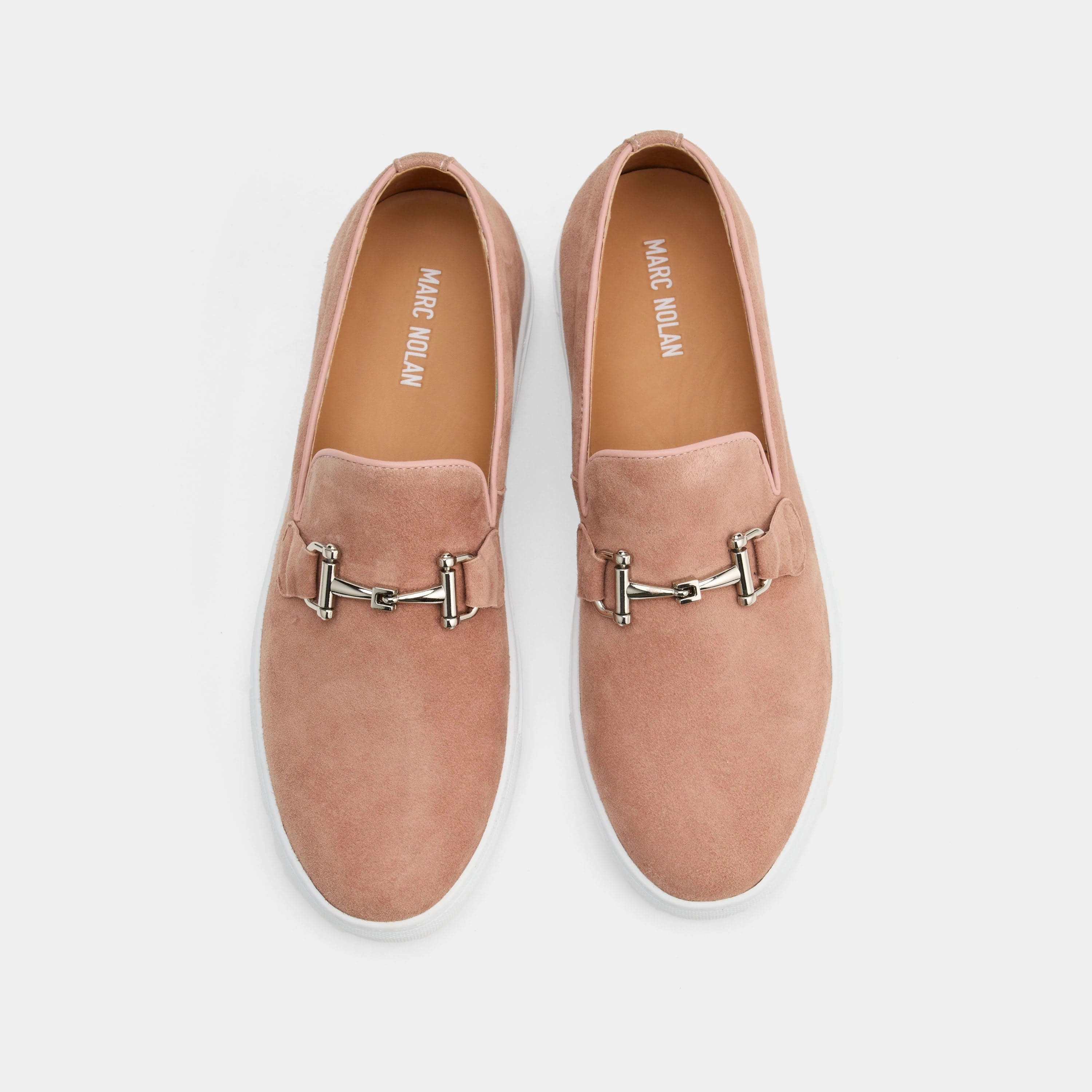 Boardwalk Salmon Suede Horse-Bit Sneakers Versatile Style