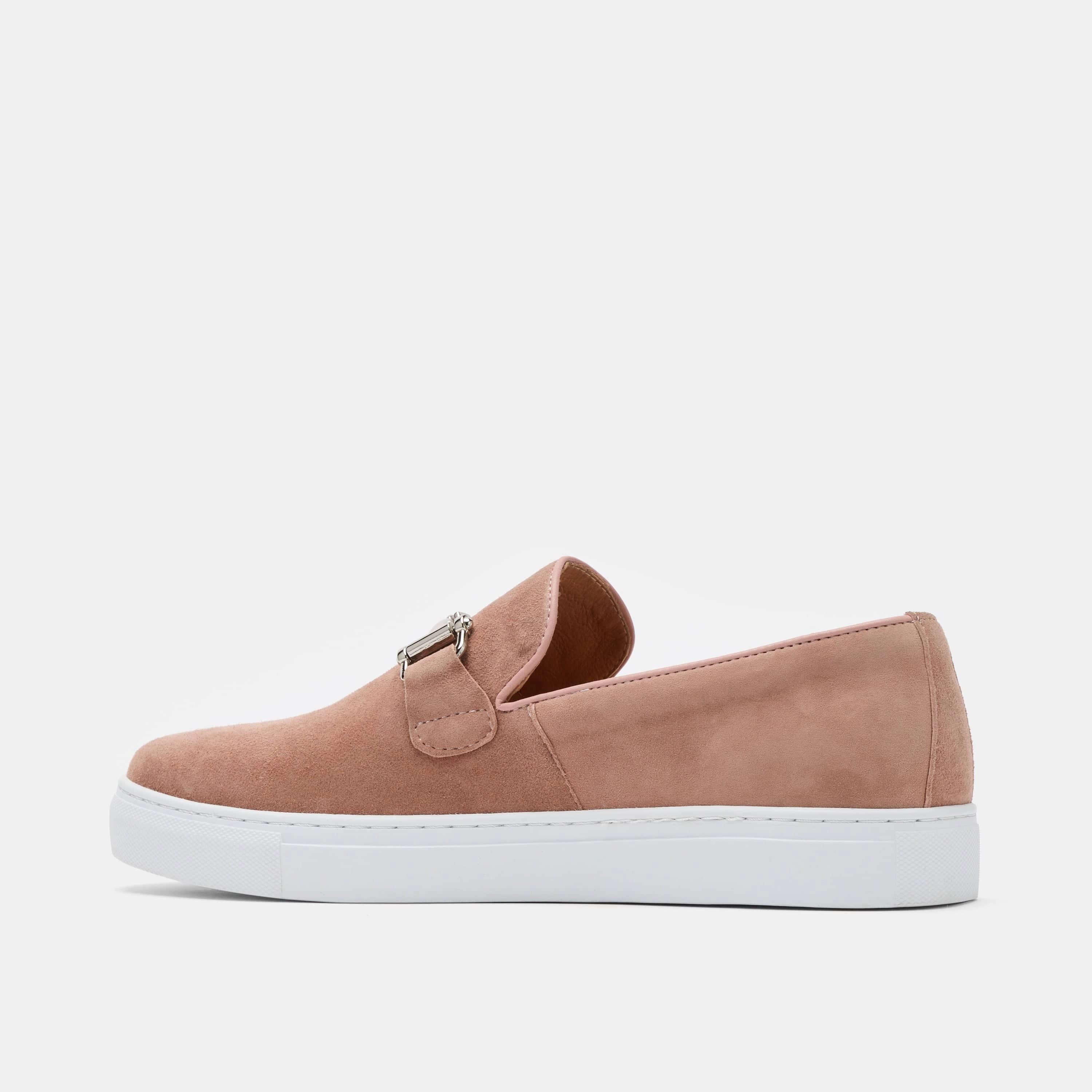 Boardwalk Salmon Suede Horse-Bit Sneakers Versatile Style